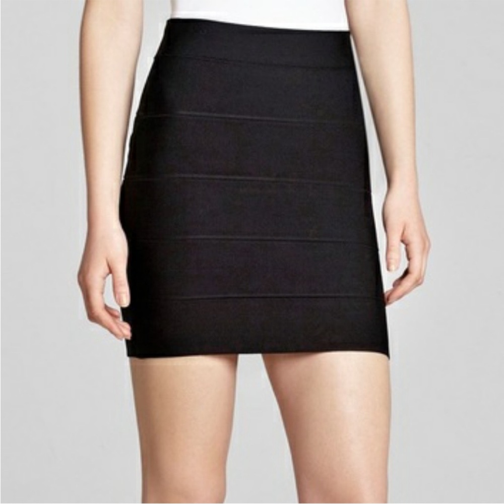 BCBGMaxAzria Black Bondage Mini Skirt